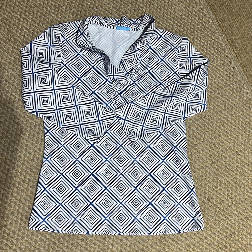 J. McLaughlin Catalina Cloth 3/4 sleeve top. Size XS.